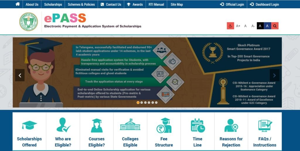 Telangana E-pass Scholarship Application Status 2021-22 (Fresh/Renewal) Telangana E-pass Scholarship Application Status