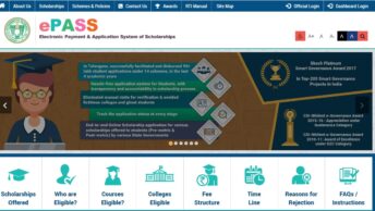 Telangana E-pass Scholarship Application Status