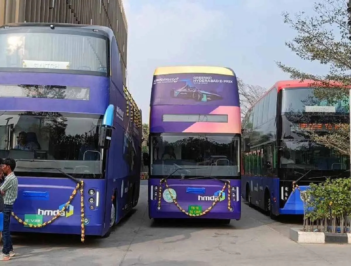 Electric DoubleDecker Buses back on Hyderabad roads Best of Online